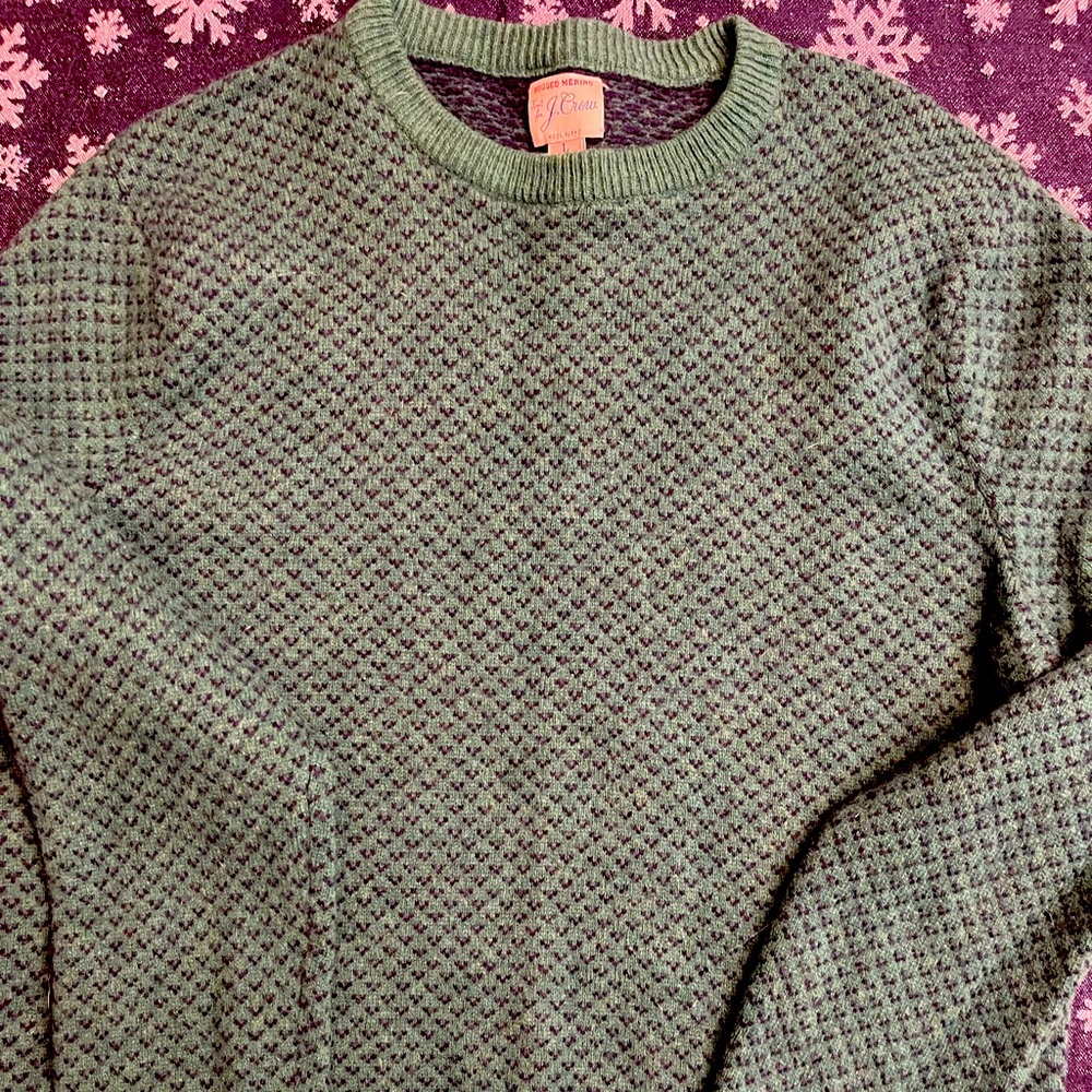 Vintage J Crew sweater Green and navy blue